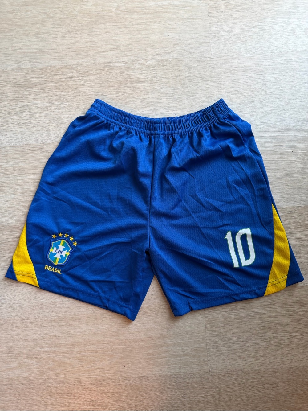 Brazil National Team Blue Men's Soccer Shorts - Number 10